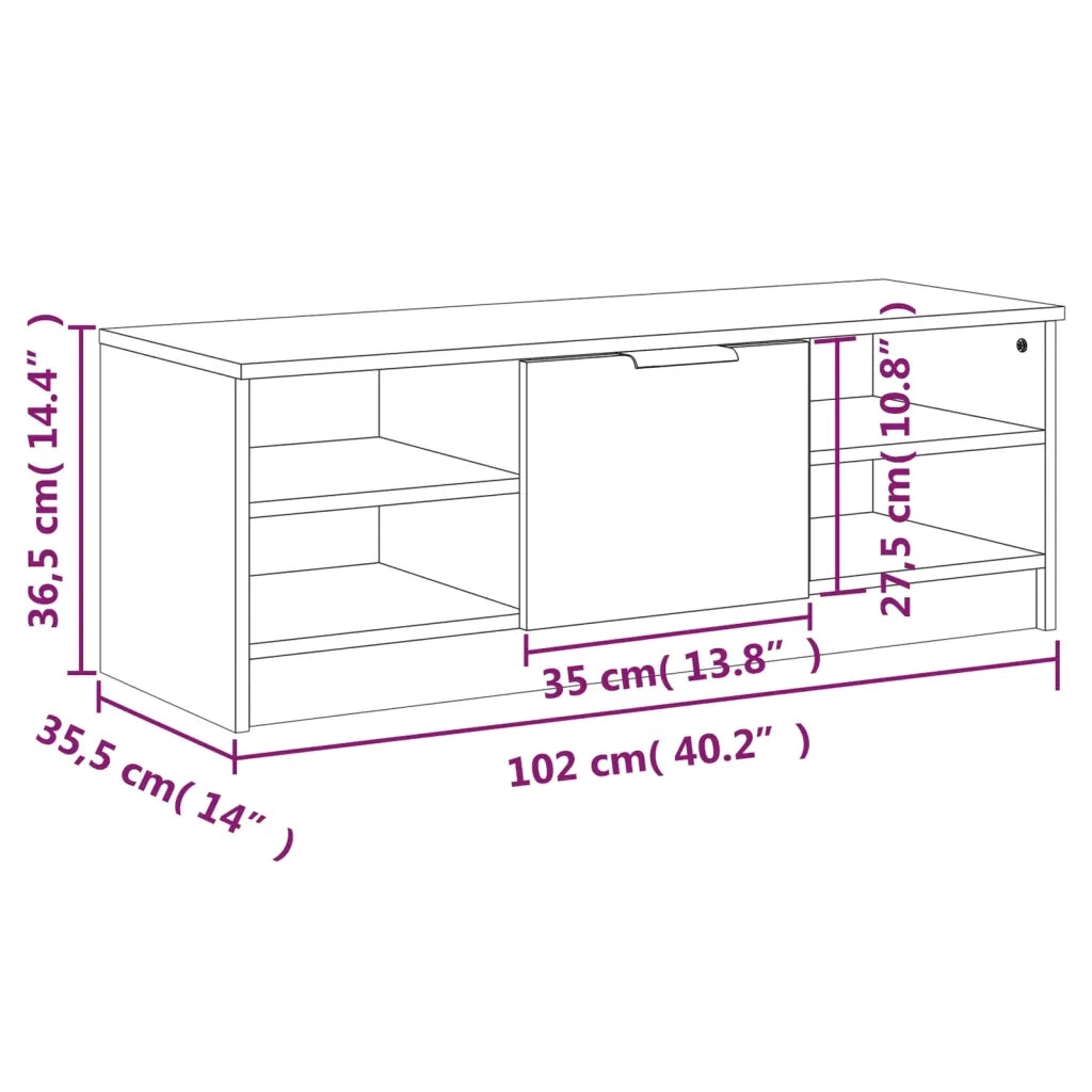 Mobile TV | Armadietto TV | Mobile Porta TV Rovere Sonoma 102x35,5x36,5cm Legno Multistrato