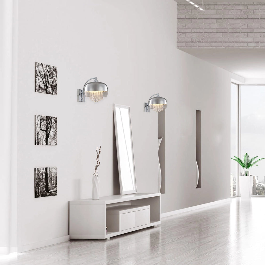 Applique LUNA ML3803 cristallo cromo E14 40W Milagro