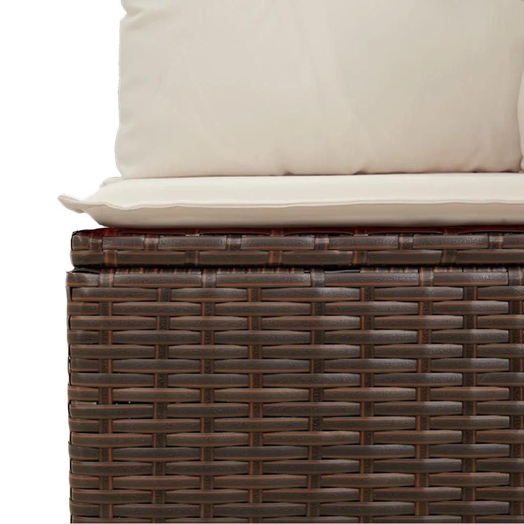 Set Divani da Giardino 7 pz con Cuscini Marrone in Polyrattan 3268563