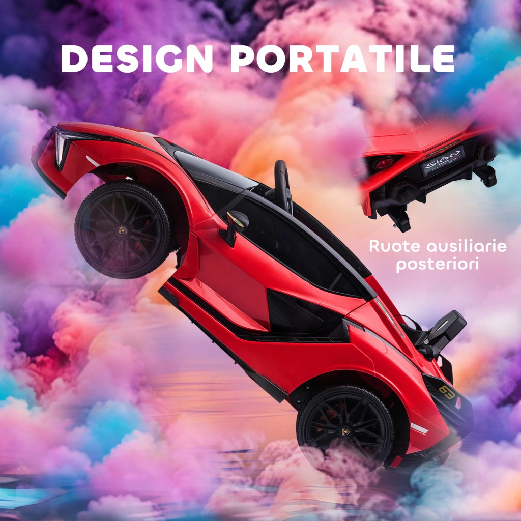 Auto Elettrica Bambini 12V ¨C Minimal ¨C Rosso, Telecomando