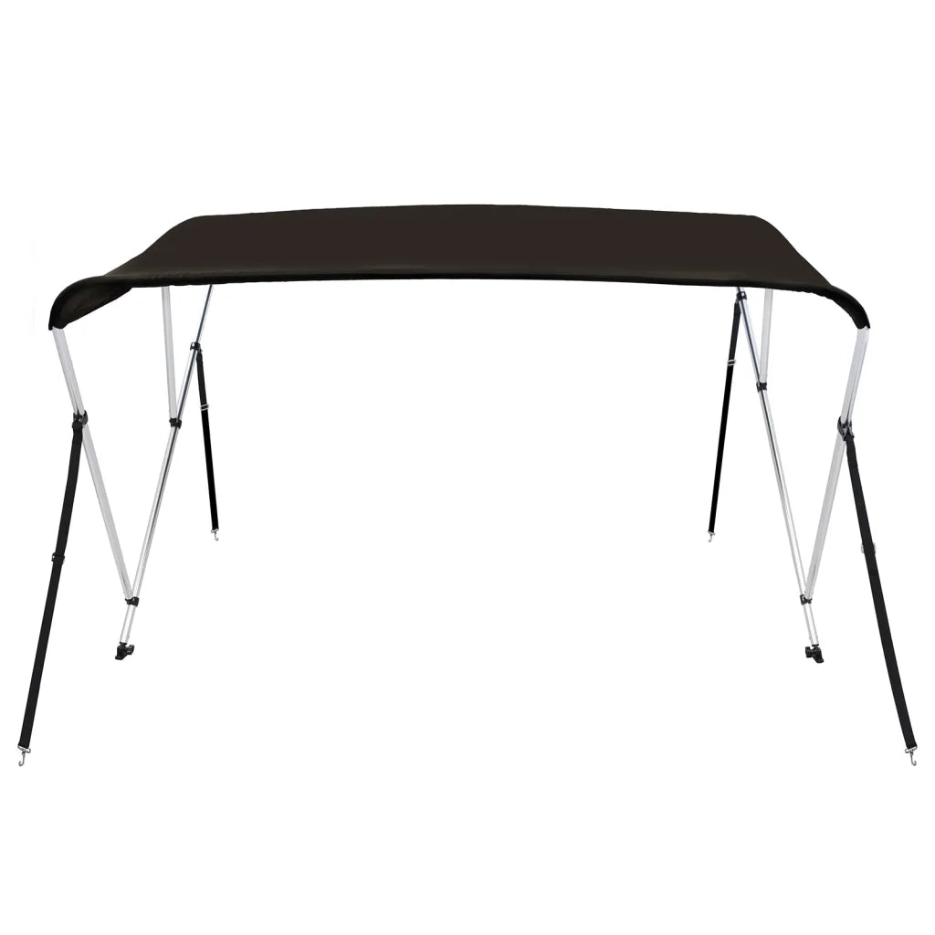 Bimini di Prua con Tendalino 3 Archi Nero 183x180x137 cm 94804