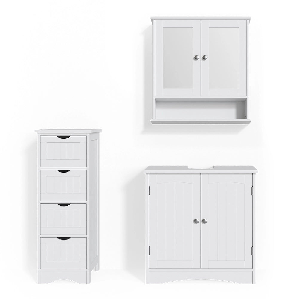 Vicco Set mobili bagno Bianco 3 parti