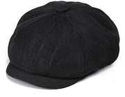 Ombrello in forma di cappello ottagono in lino, versatile e protettivo.