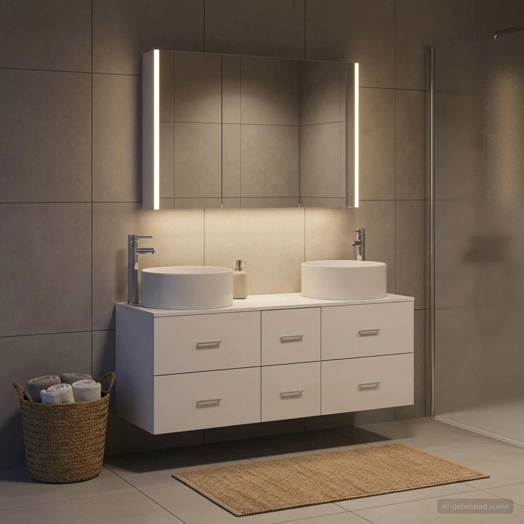 Set di mobili per il bagno 4 pz Bianco 3407103