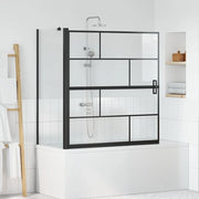 Schermo per Bagno e Doccia Nero e trasparente 116 x 68 x 128 cm