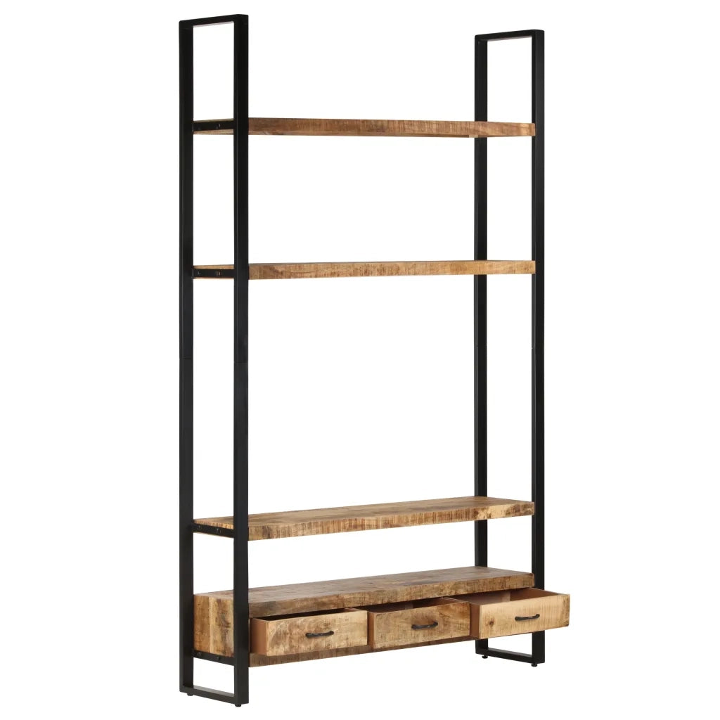 Libreria 118x30x200 cm in Legno Massello di Mango Grezzo 321052