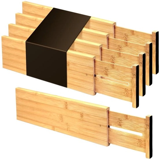 Set di distributore di corrente regolabile - Organizza le tue prese - Set da 4 - Bambù