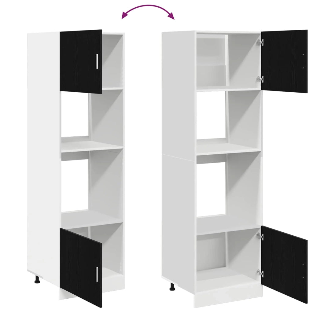 Armadio pensile | Mobile da Cucina Rovere Nero 60 x 57 x 207 cm Legno multistrato