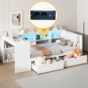 Letto contenitore - Xylo - 90x200 cm LED bianco