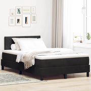 Letto a molle con materasso Nero 120 x 200 cm Velluto 3339232