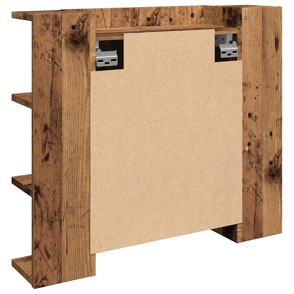 Mobile a Specchio con LED Legno Antico 70x16,5x60 cm 857003