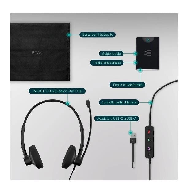 Impact 100 ms stereo usb-c+a - 1001421