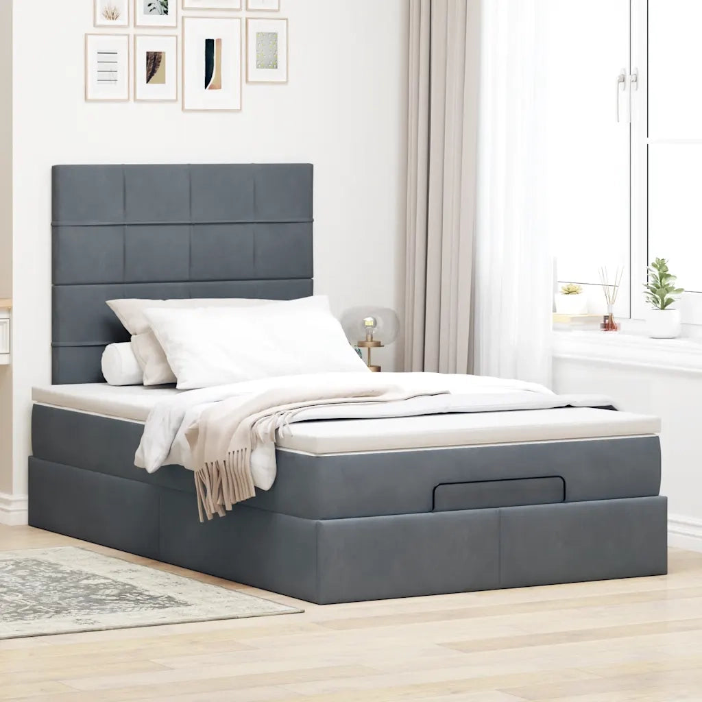Struttura Letto Pouf con Materassi 120x200 cm Velluto 3313464