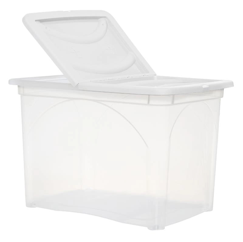 SET 3 PZ BOX CONTENITORE CON RUOTE DIMENSIONI 60X40X41 CM E COPERCHIO BIANCO