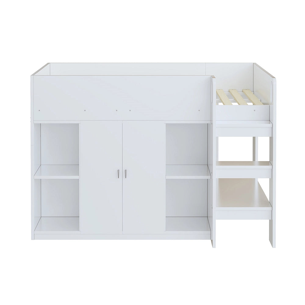 Letto a castello - Xylo - 90x200 cm armadio bianco