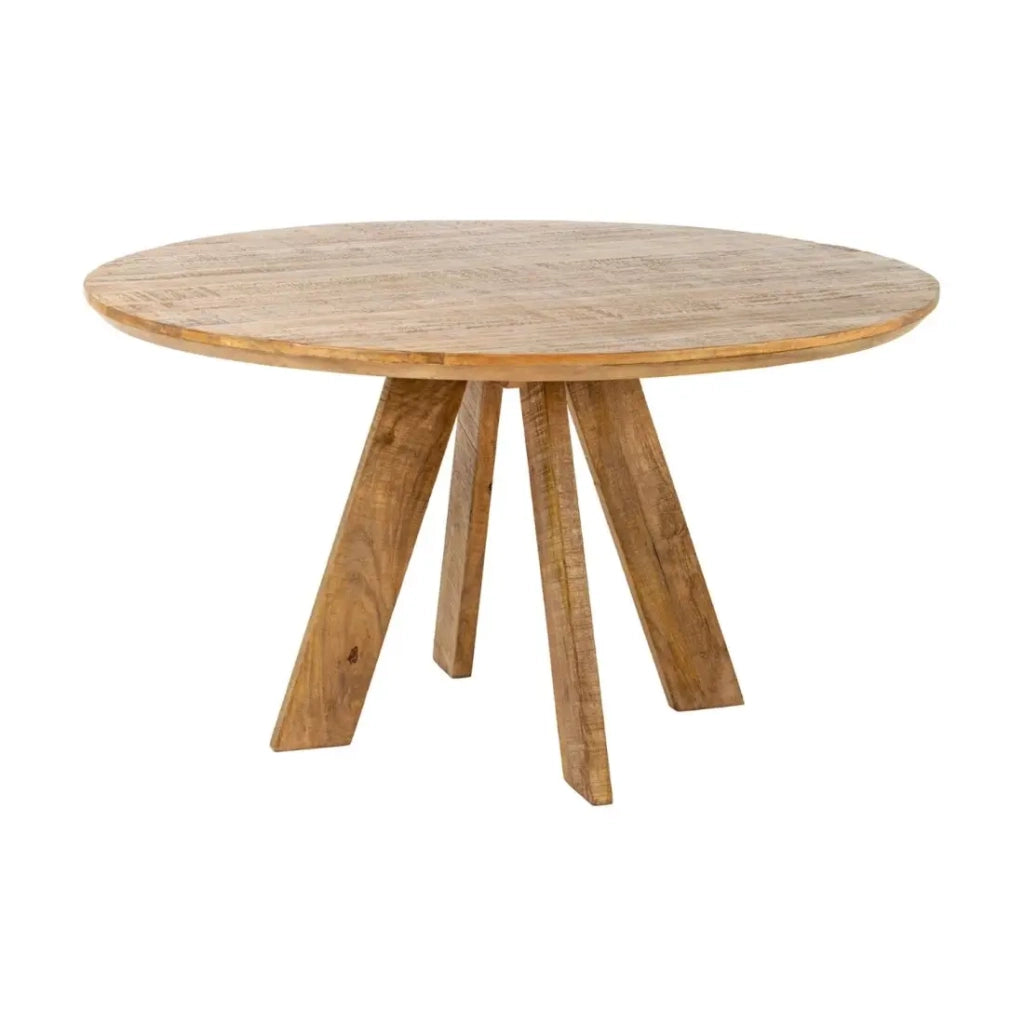 Tavolo da pranzo ELYA – Rotondo diametro 140 cm – Legno massiccio di mango – Stile rustico