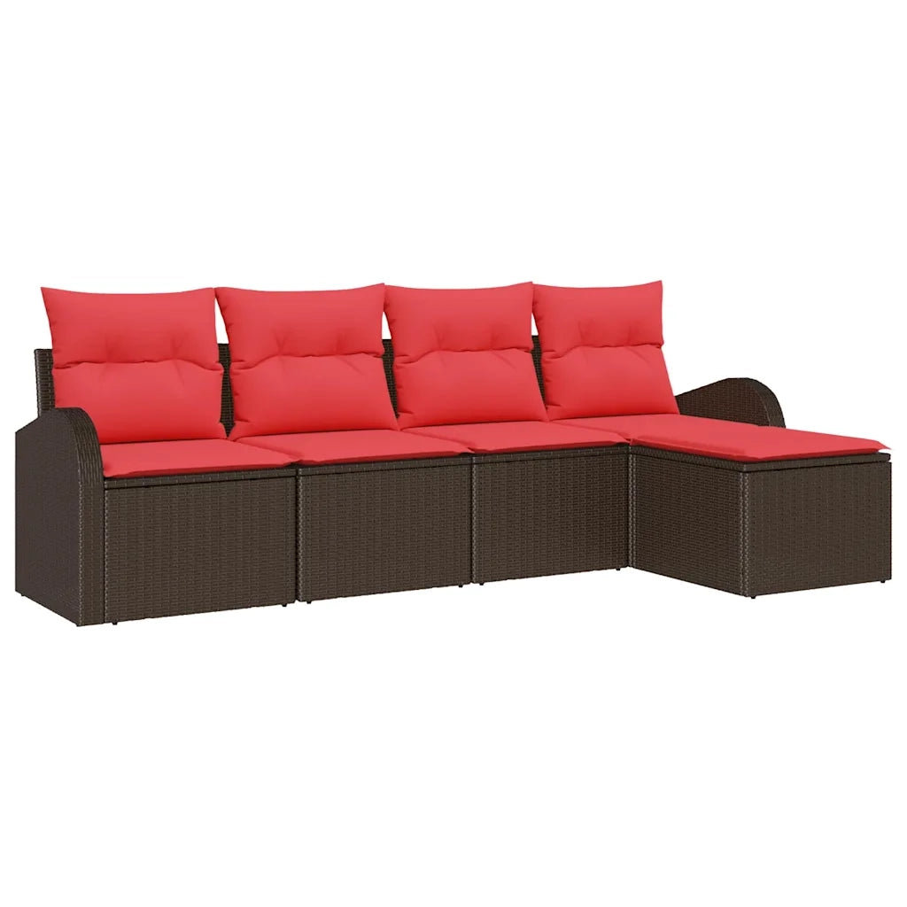 Set Divano da Giardino 5 pcs Marrone polyrattan 3346004