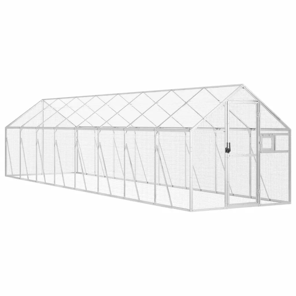 Voliera Argento 1,79x8x1,85 m in Alluminio 3155799