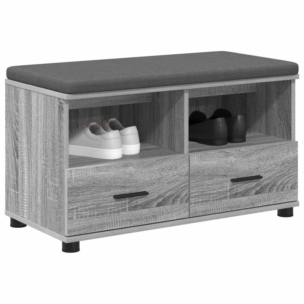 Panca per ingresso con cuscino Sonoma grigia 80 x 38 x 46 cm 891461