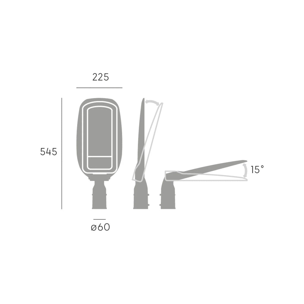 Testa Palo In Alluminio Grigio Led 50 W 5000 Lm 3000K Grande Tennis