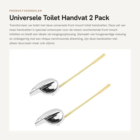 Maniglione per Water Bidet Universale - Sostituzione - Finestra - Messing - Finitura Cromata - Per Water Bidet Frontale - Maniglie per Water Bidet