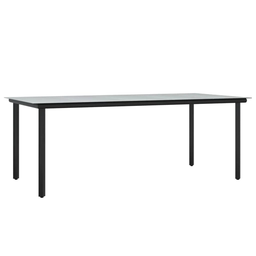 Set da pranzo da giardino da 9 pezzi e cuscini resina intrecciata nera 02_0014840