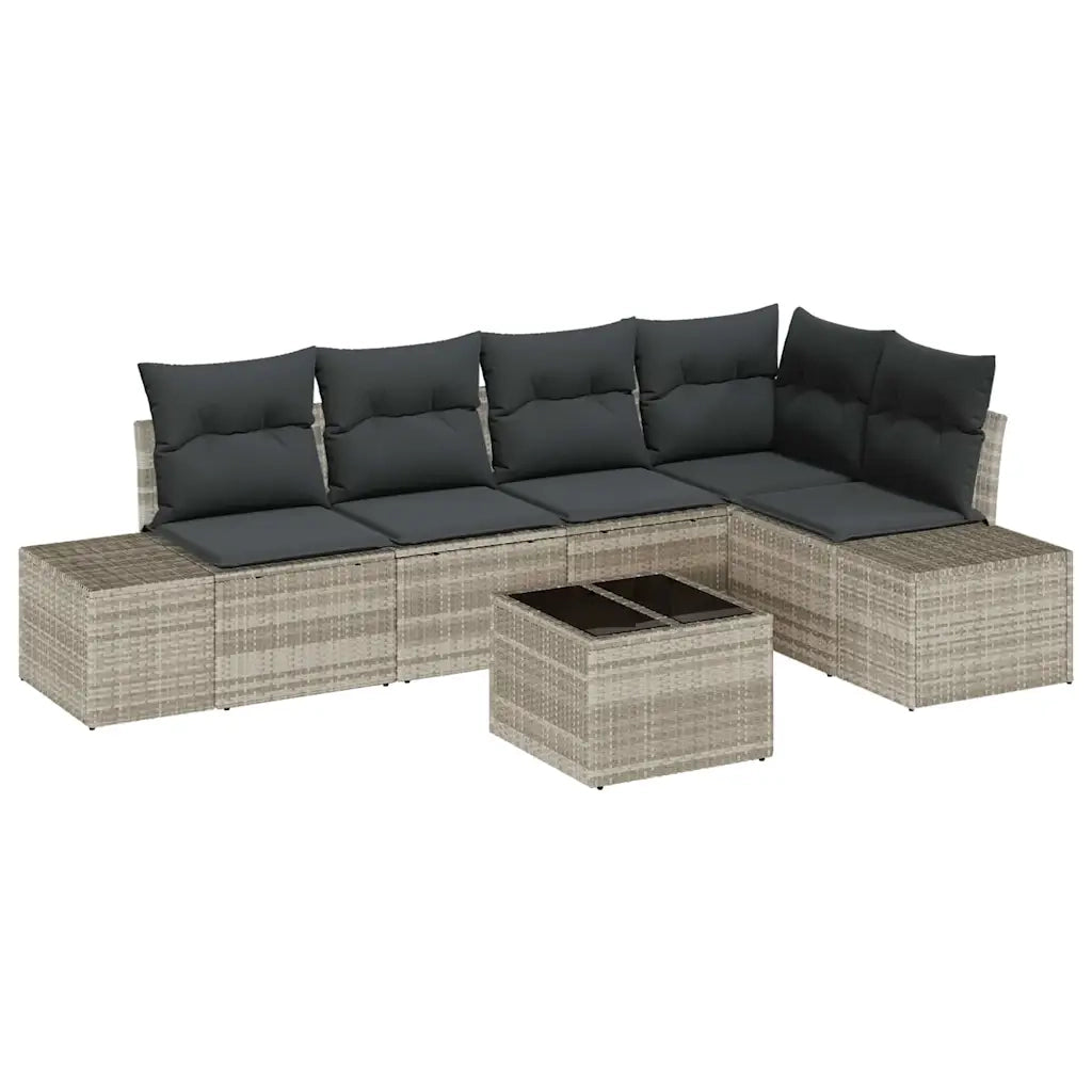 Set Divano da Giardino Grigio chiaro polyrattan 3355741