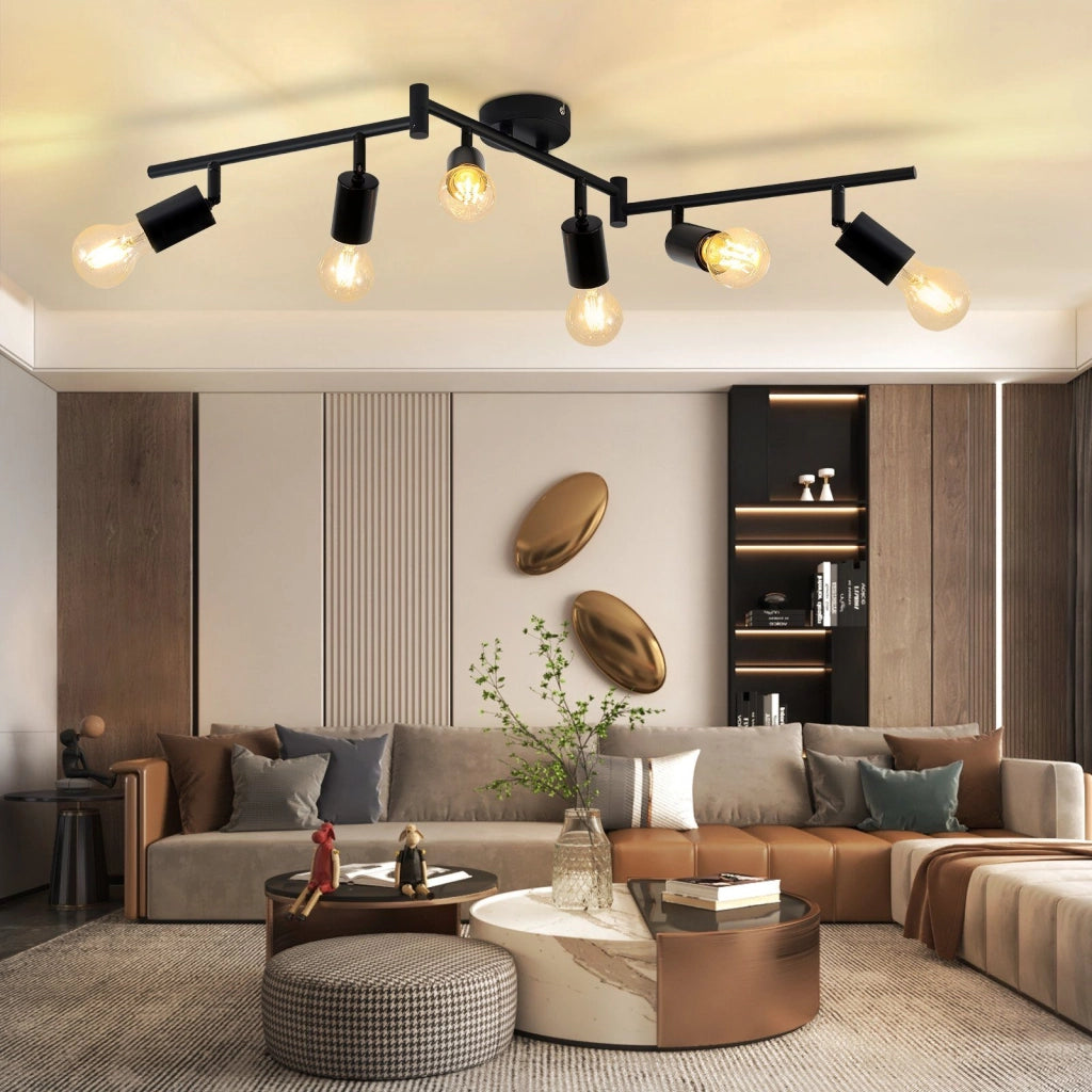 ZMH Faretto da soffitto neri E27 orientabili 350° vintage per camera letto