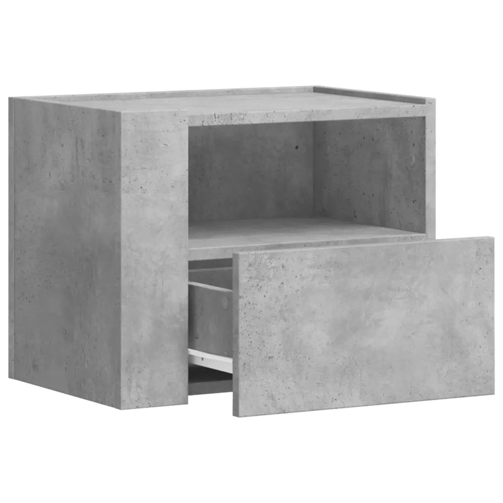 Comodino a Muro Grigio Cemento 45x30x35 cm 848317