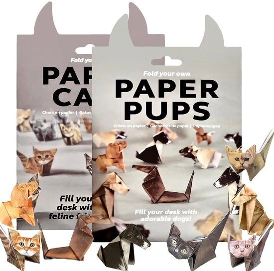 Set di Origami per Gatti e Cani, 100 Fogli, per Bambini e Adulti, Creazione di Modelli di Gatti Decorativi per Feste e Regali