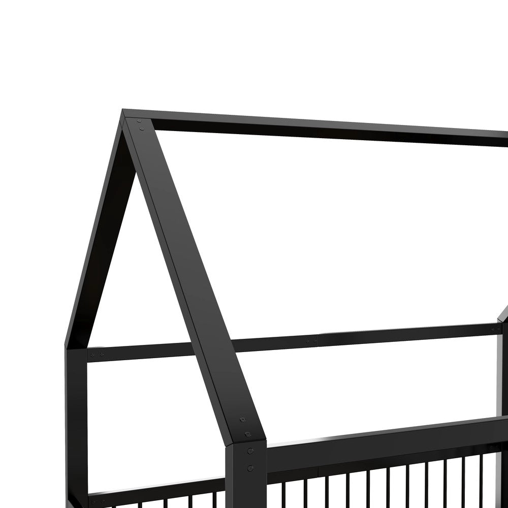Letto in Metallo per Bambini ¨C MINIMAL ¨C Nero 140x200