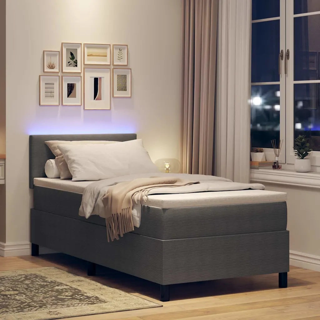 Letto a Sorgente LED Grigio chiaro e bianco 80 x 200 cm 3337575