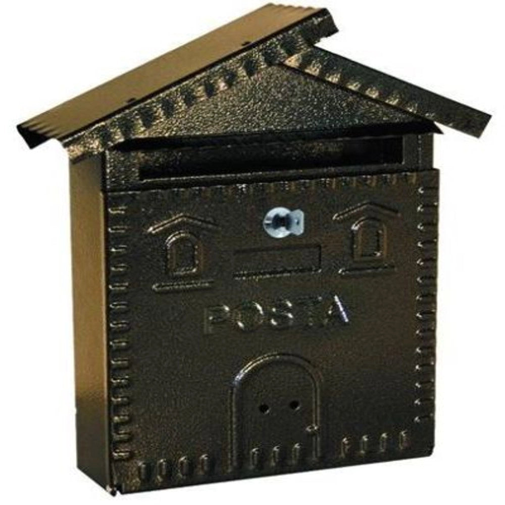 Trade Shop - Cassetta Posta Postale In Ferro Battuto Casetta Buca Lettere 28x35x9cm -