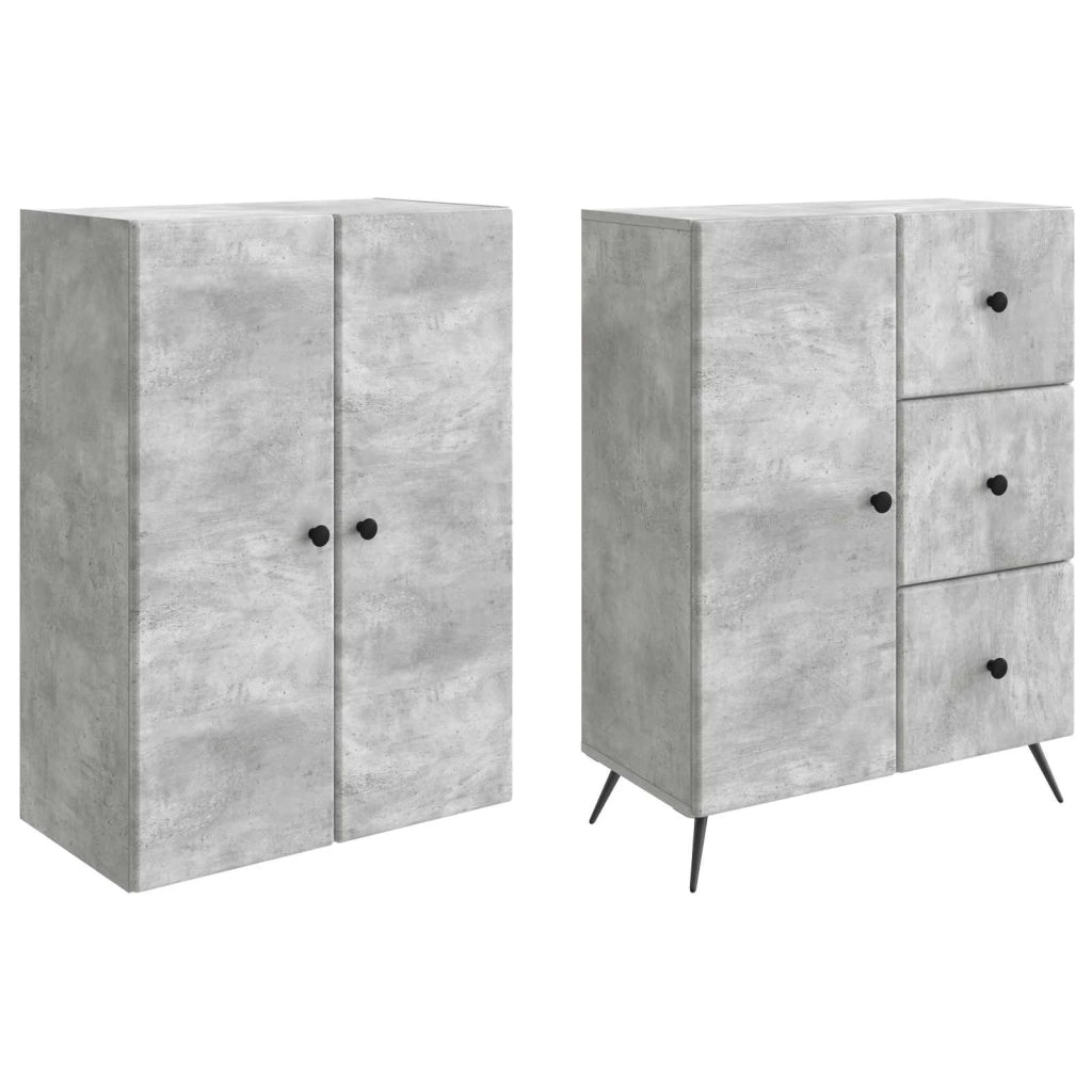 Set di armadi 2 pz Grigio Cemento Legno ingegnerizzato 3416901