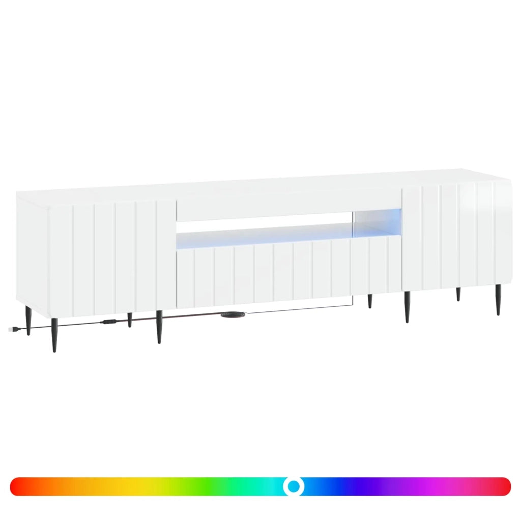 Mobile TV LED Bianco Lucido Legno ingegnerizzato 896469