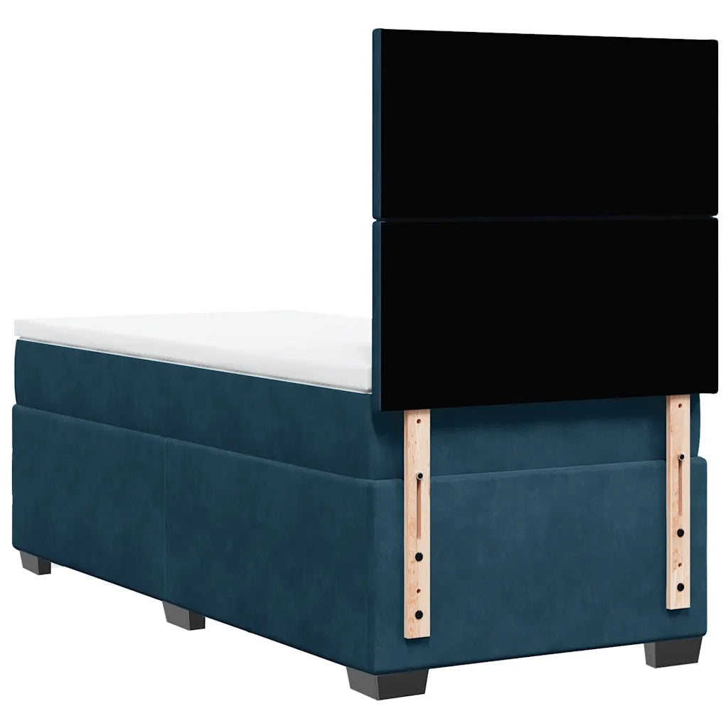 Giroletto a Molle con Materasso Blu 90x190 cm in Velluto 3290784