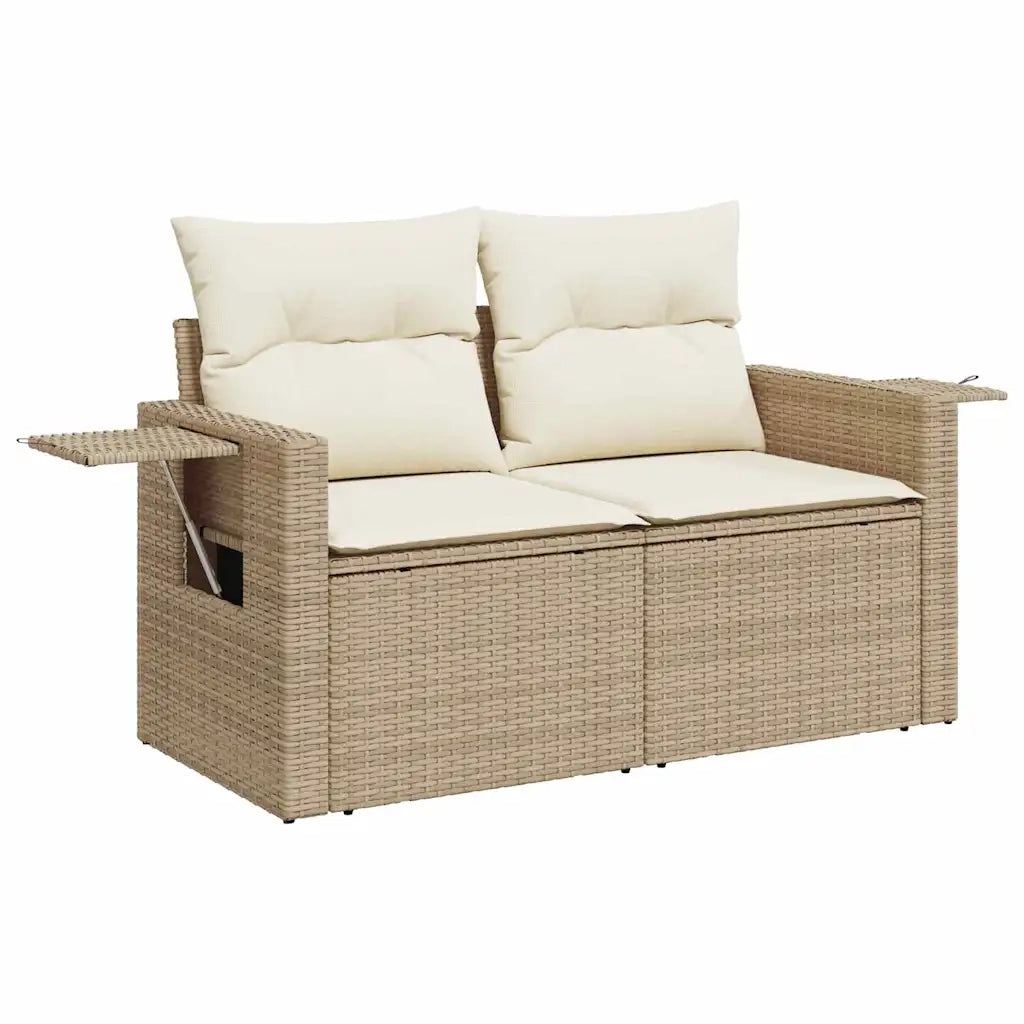 Set Divano da Giardino con cuscino 9 pcs Beige polyrattan 3361751