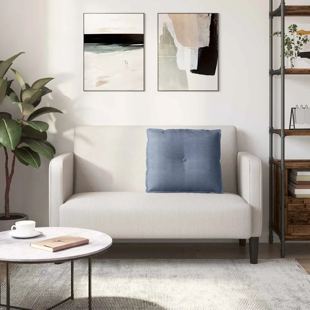 Cuscino per Schiena | Cuscino dorsale Blu 60 x 50 cm Tessuto in Cords