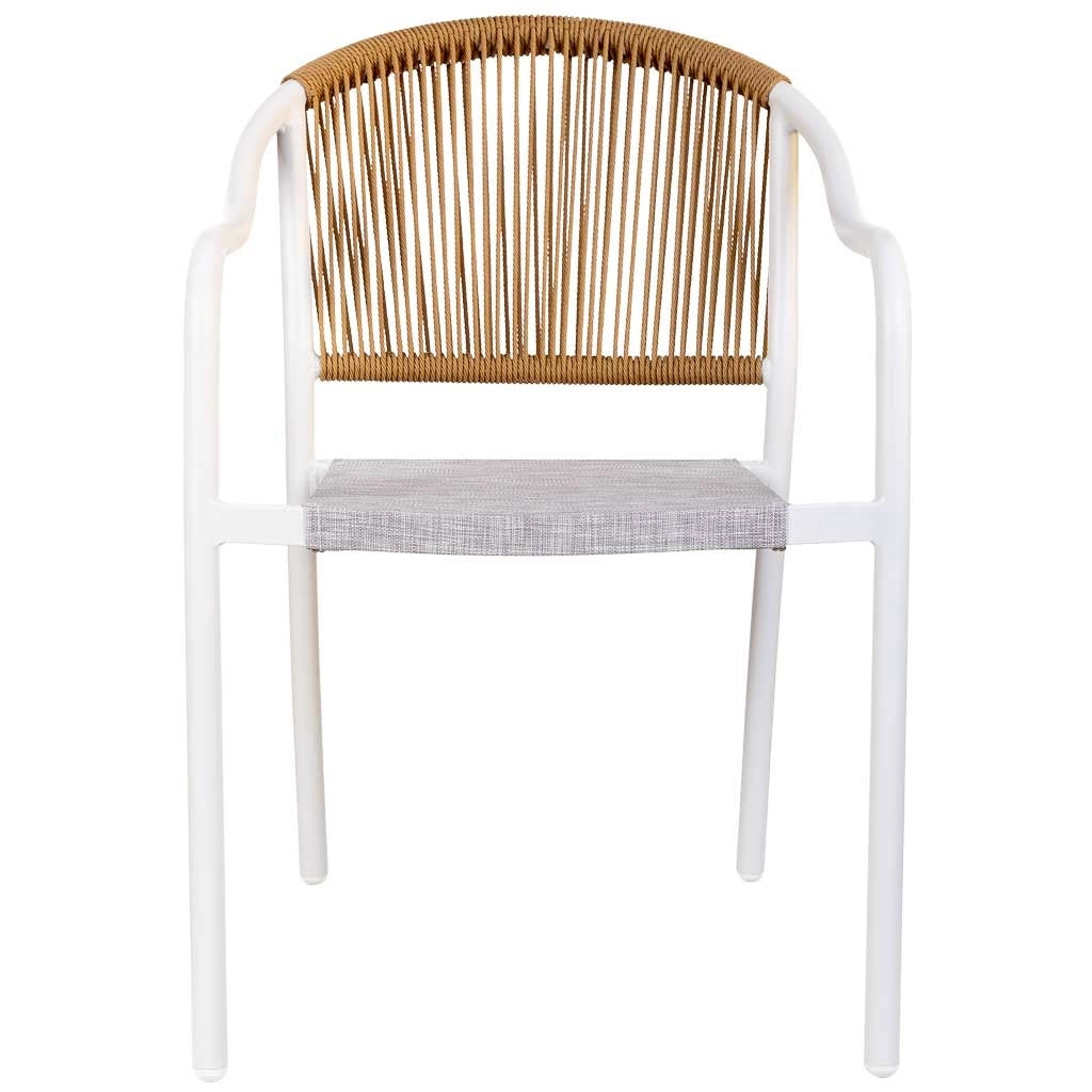 Sedia in rattan sintetico bianco 57x63x80