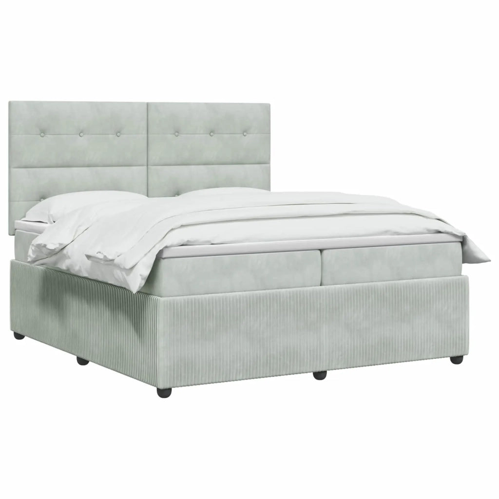 Letto box spring con materasso Grigio Chiaro 200 x 200 cm 3454673