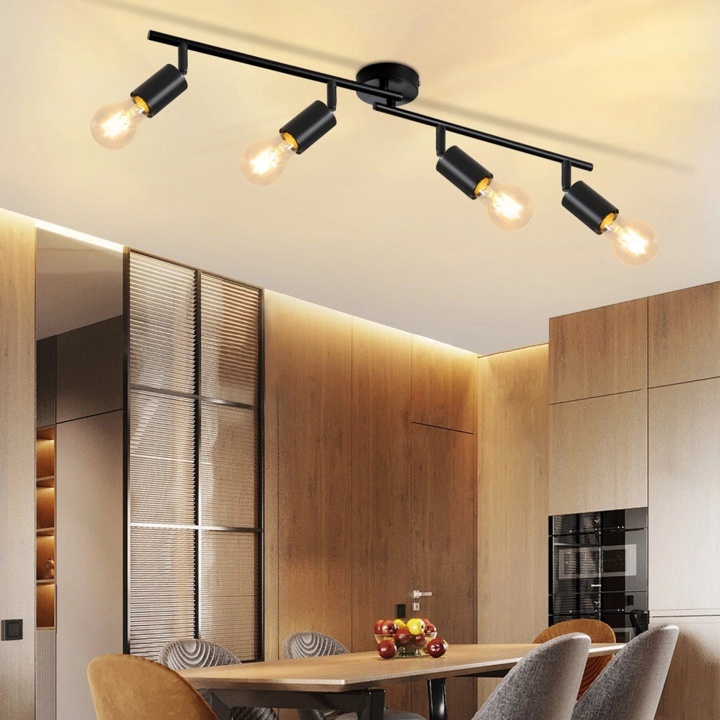 ZMH Faretto da soffitto neri E27 orientabili 350° vintage per camera letto