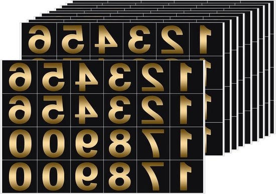 Etichette numeriche giallo nero 240 pezzi - vinile autoadesivo acqua resistente - bussola auto - 35 cm