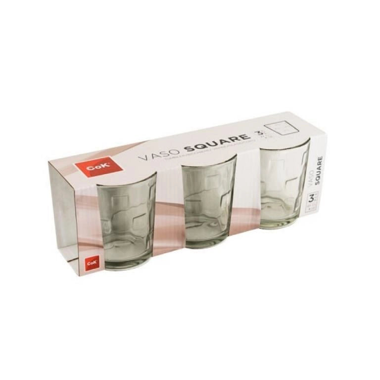 Set 3 Bicchieri da Tavola in Vetro Square 27 cl