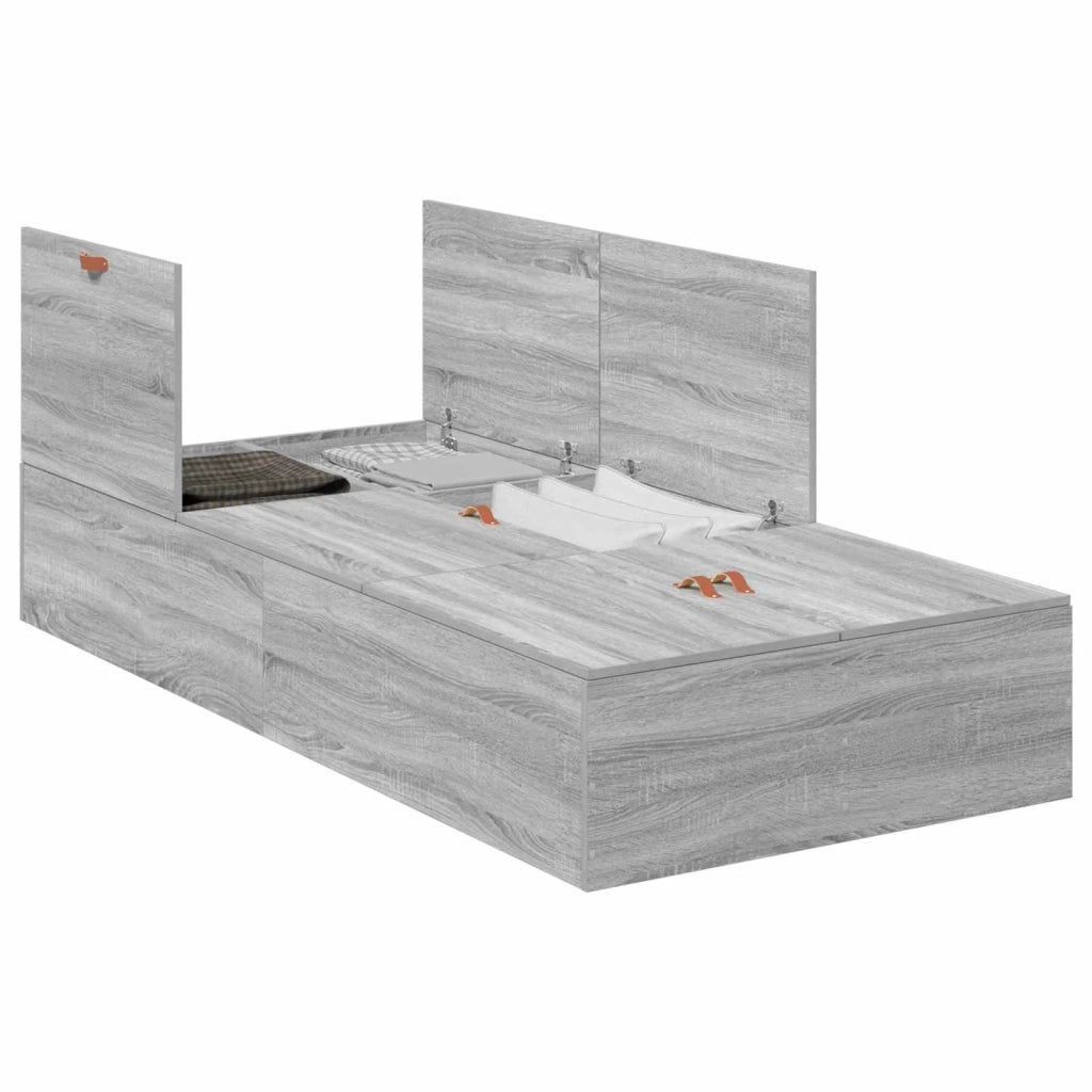 Struttura letto con contenitore Grigio Sonoma 80 x 200 cm 3335338
