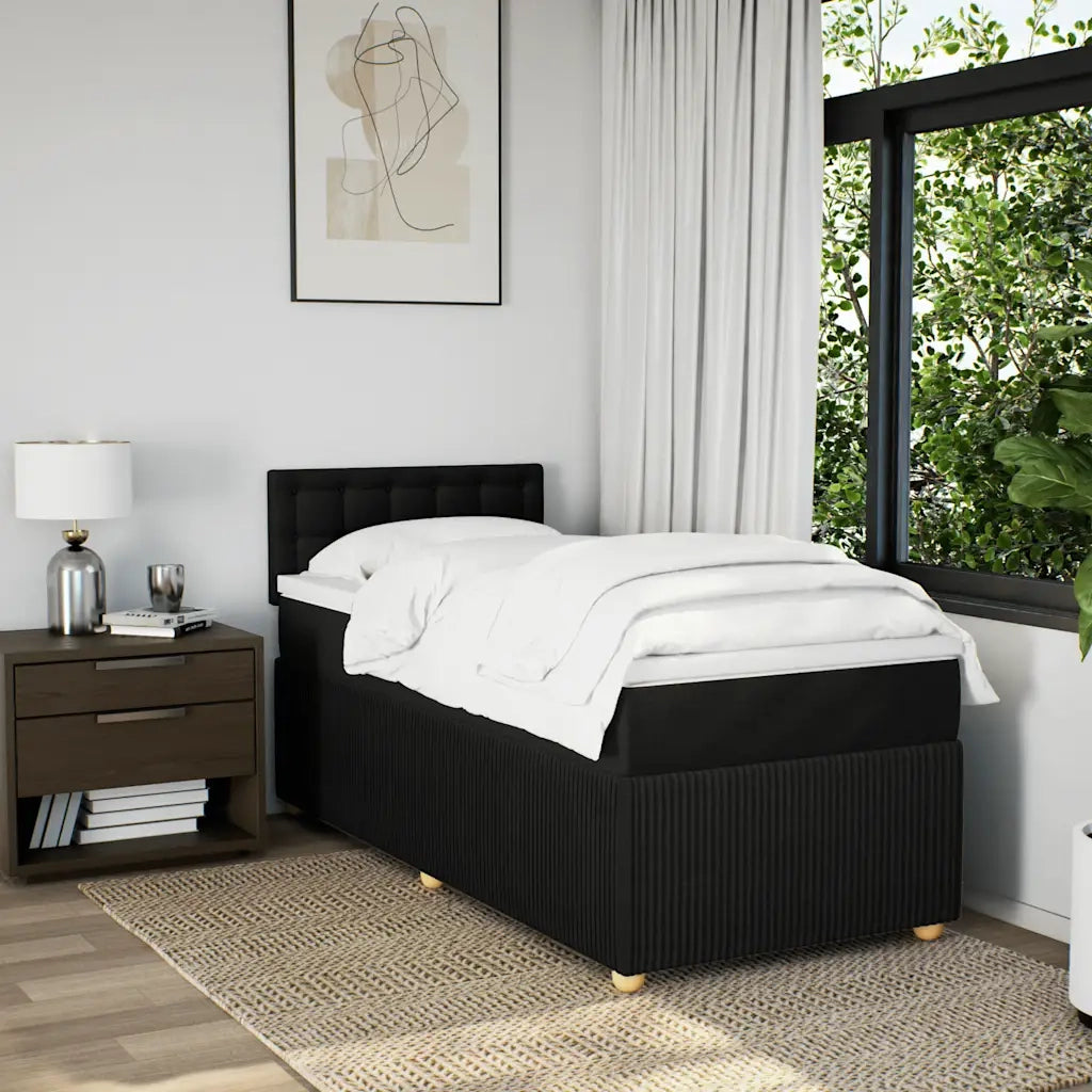 Giroletto a Molle con Materasso Nero 80x200 cm inTessuto 3289599