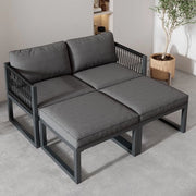 Sala da giardino - 2 Bancali - 2 Ottomane - Libero da combinare - Polyester