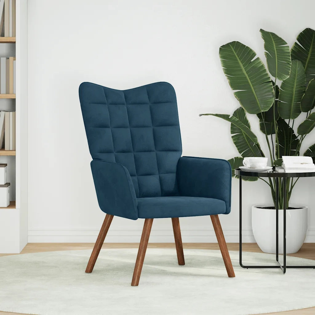 Poltrona Relax Blu in Velluto 4016820