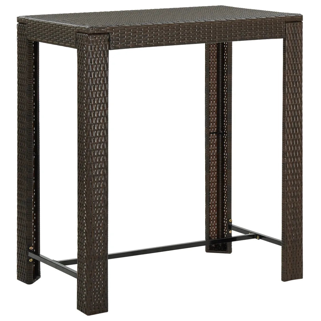 Set Bar da Giardino 7 pz con Cuscini in Polyrattan Marrone 3261453