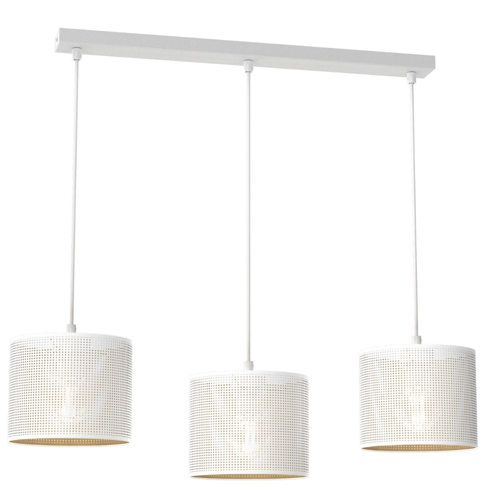 Lampada a sospensione Loft bianca oro 3xE27 Luminex
