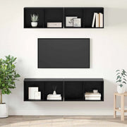Set mobile TV 4 pz Rovere Nero Legno ingegnerizzato 3393532